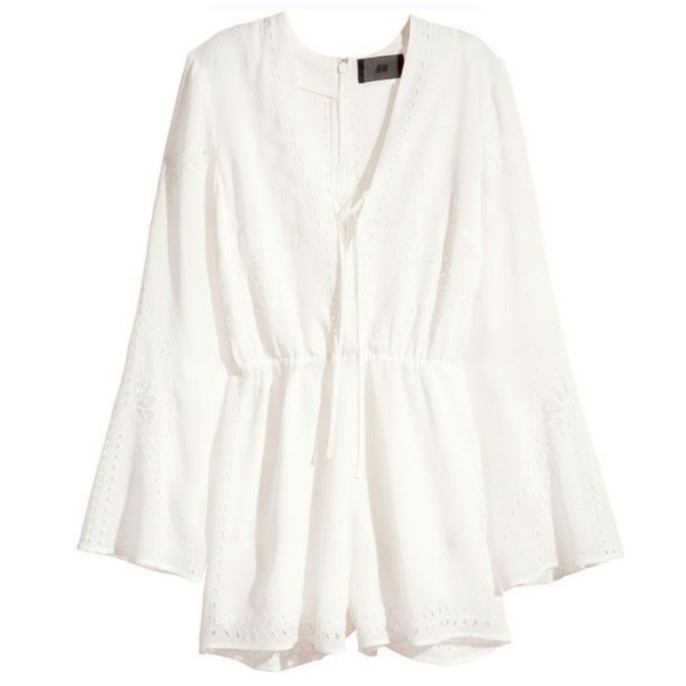 White Romper with cut out detailing